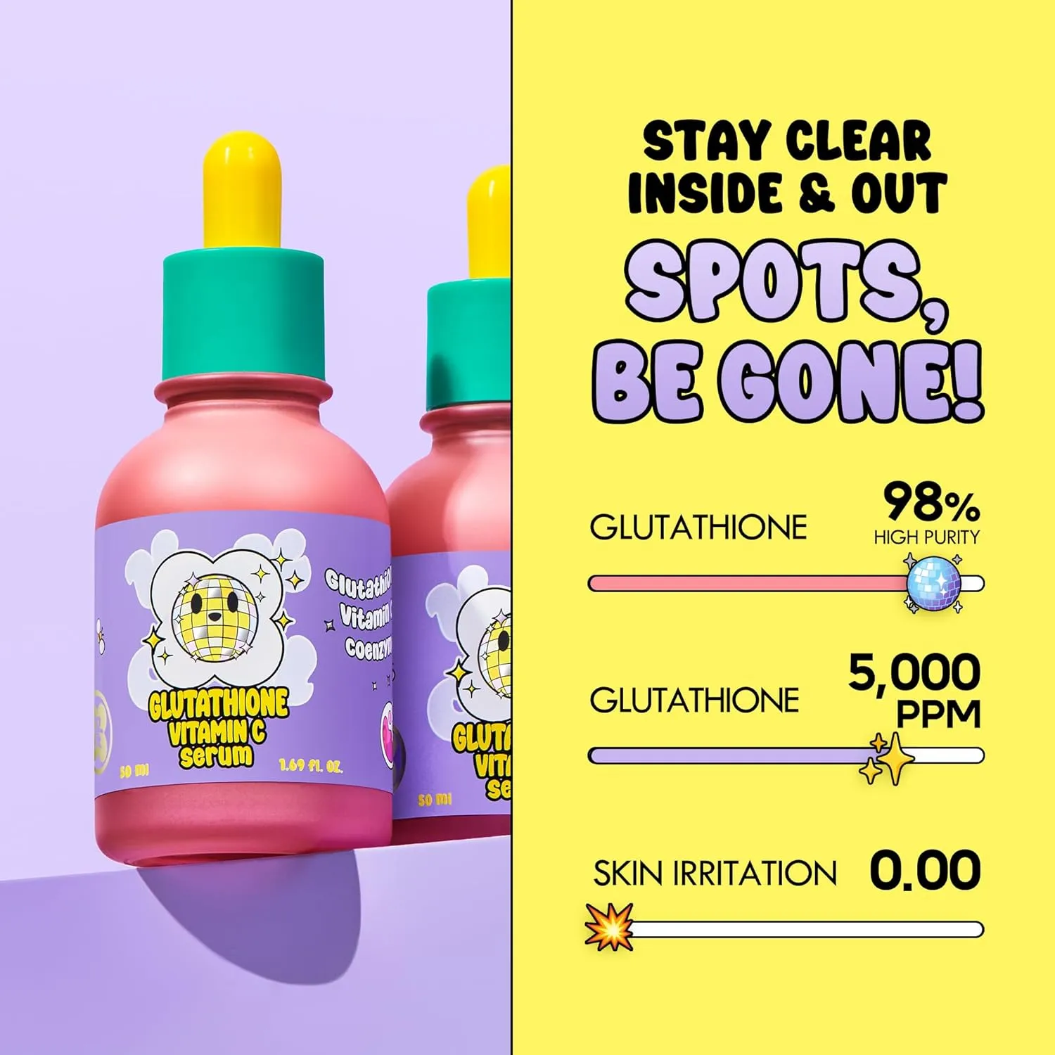 Glutathione Vitamin C Serum 50ml - Step-by-Step Discoloration Correcting Serum with Hyaluronic Acid & Niacinamide - Moisturizing & Hydrating K Beauty Skin Care (1.69 fl oz)
