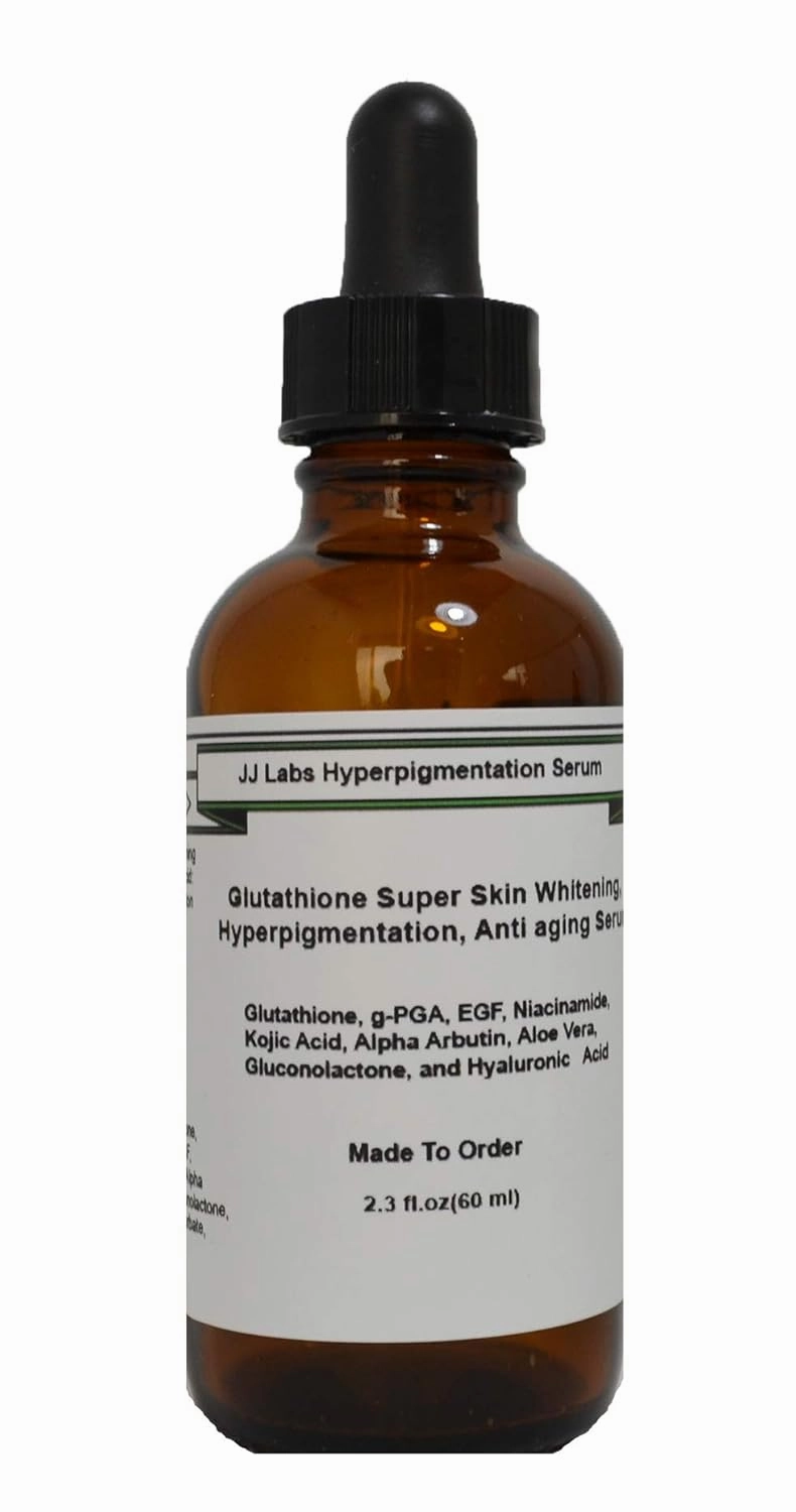 Glutathione Super Skin Brightening, Anti Aging Serum with Hyaluronic Acid (2.3oz).