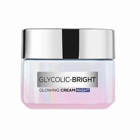 Glycoli.c Bright Glowing Night Cream, Overnight Brightening Cream, Glycolic Acid in Gel-Like Cream Texture, that Visbily Minimizes Spots & Reveals Glowing skin, 50ml