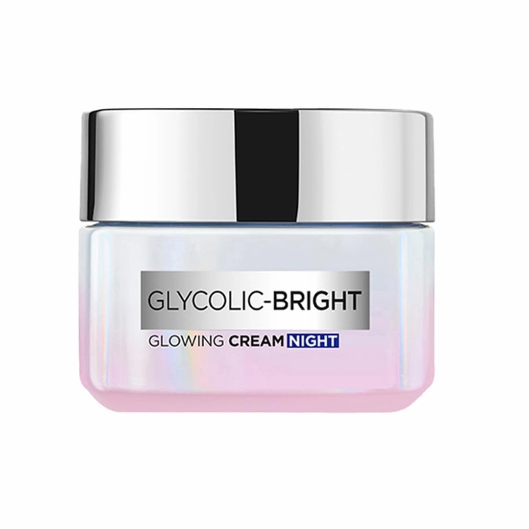 Glycoli.c Bright Glowing Night Cream, Overnight Brightening Cream, Glycolic Acid in Gel-Like Cream Texture, that Visbily Minimizes Spots & Reveals Glowing skin, 50ml