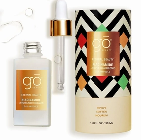 GO BEAUTY Anti Aging Serum with Pure Niacinamide   Triple Hyaluronic Acid, Brightens, Plump & Reduces Pores with Collagen, Retinol, Aloe Vera, & Vitamin B5 – Eternal Beauty, 1 fl. oz