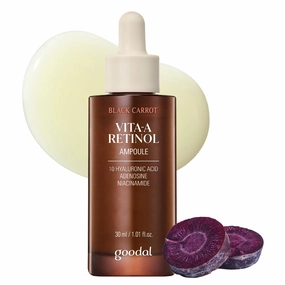 GOODAL Black Carrot VITA-A Retinol Ampoule 30ml, Hydration Facial Serum for Glowy Skin, Lightweight Serum, Korean Skincare, Pore minimizer