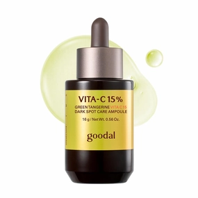 GOODAL Green Tangerine Vita C 15 Ampoule, Korean Skin Care, Vitamin C Serum, Hydrating Daily Facial Care for Fine Lines, Dull Skin, K Beauty, 16g/0.56 Oz