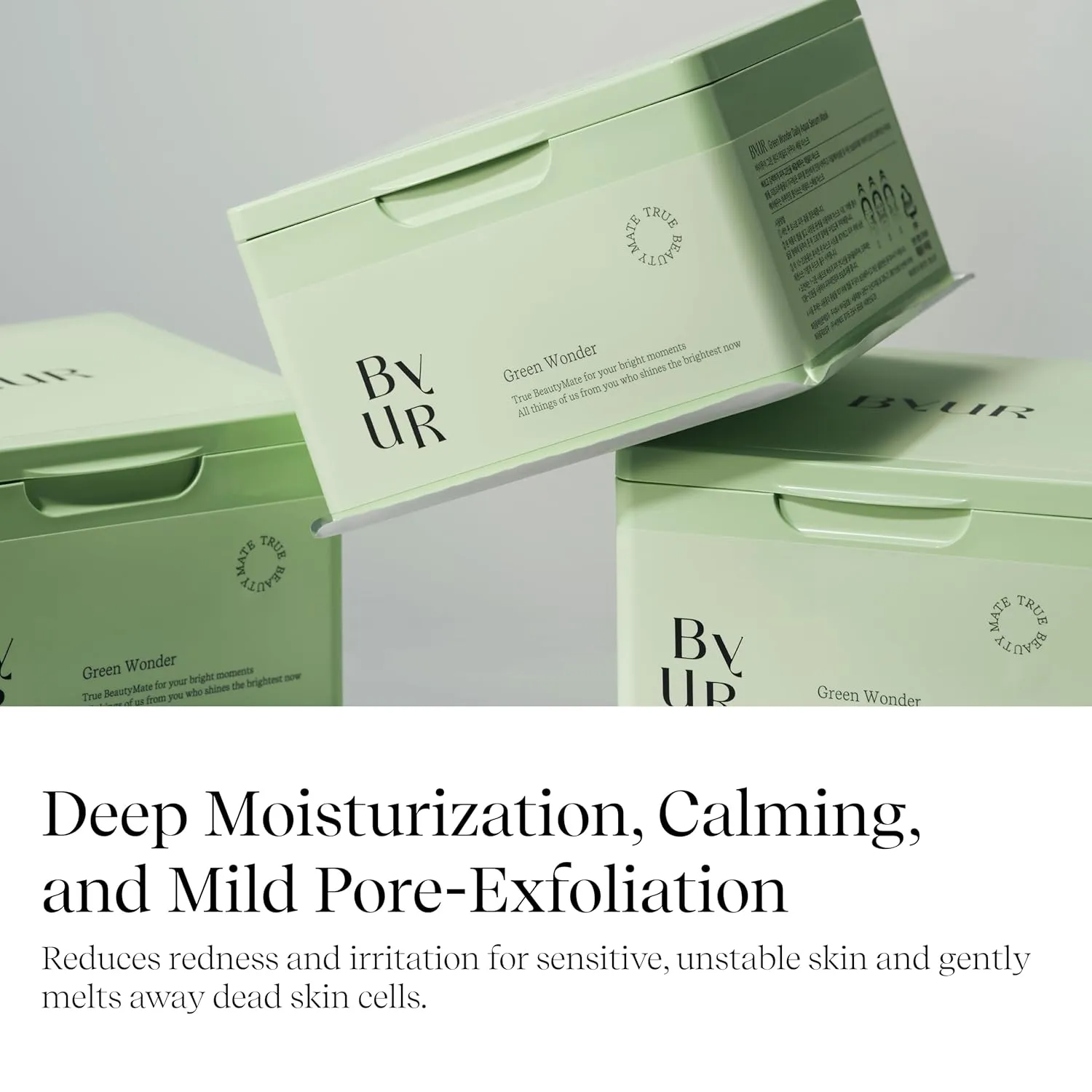 Green Wonder Daily Aqua Serum Mask (30 Count) Hydrating Moisturizing Face Mask, Soothing & Redness Treatment, Centella & Tea Tree, Sensitive & Dry Skin, Pore Tightening, Vegan K-Beauty Skincare