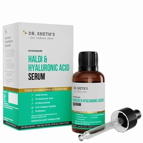 Haldi & Hyaluronic Acid Face Serum For Intense Hydration, Plump & Bouncy Skin | For Normal, Dry & Oily Skin | For Women & Men | 30 mL | 1.01 Fl Oz
