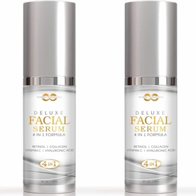 Healing Awakening (2 Pack) 4-in-1 Formula Anti Aging Facial Serum, Boosts Collagen, Hyaluronic Acid, Vitamin E, Retinol, Vitamin C (2.0 oz) (2)
