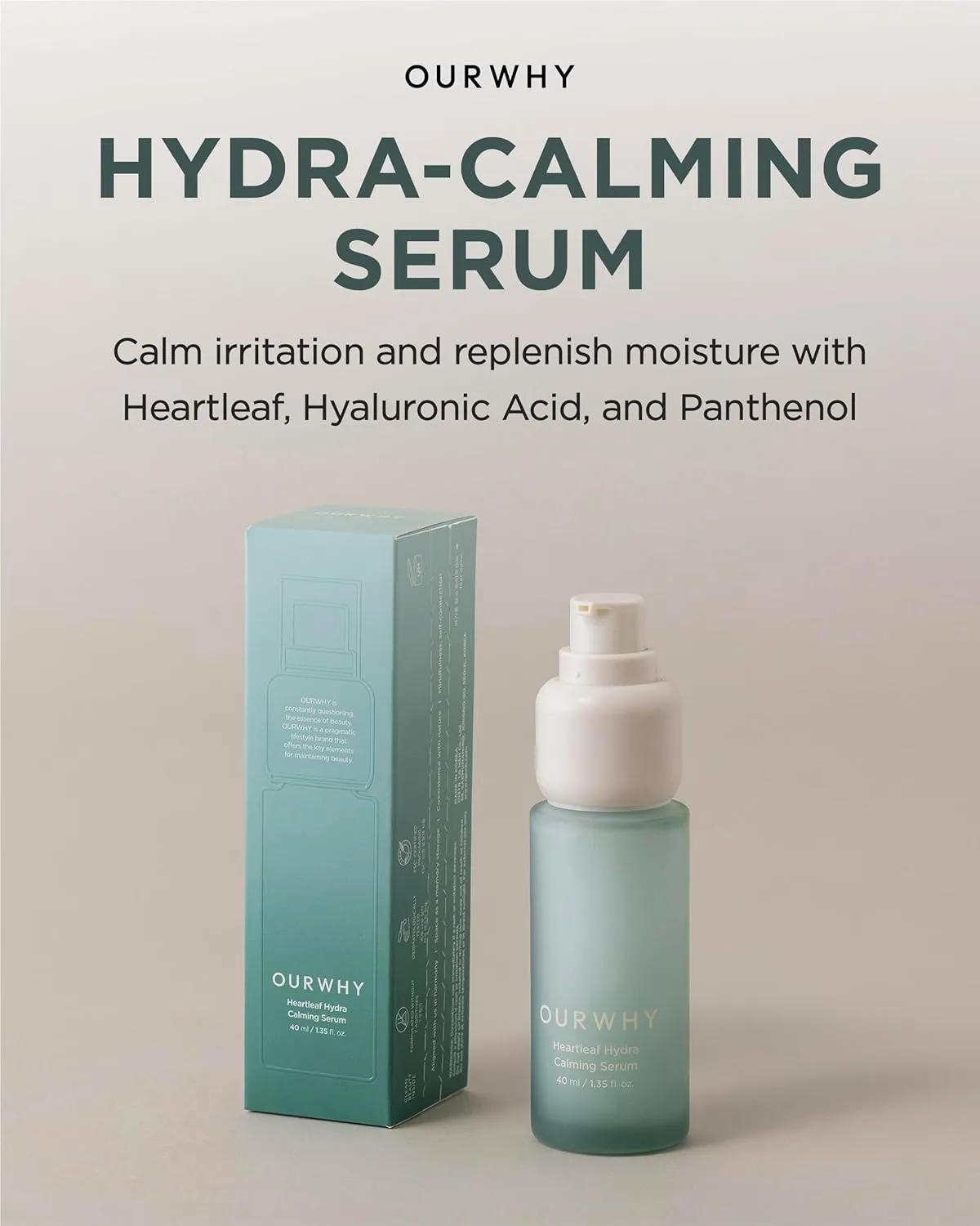 Heartleaf Hydra Calming Serum (1.35fl oz) - Soothing & Hydrating Serum for Sensitive Skin. With Heartleaf Extract, Hyaluronic Acid & Panthenol