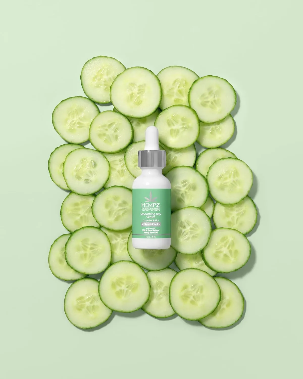 Hempz Cucumber Aloe, Facial Serum, Beauty Actives with Cermanides for dry to normal skin, for men and women, 1oz