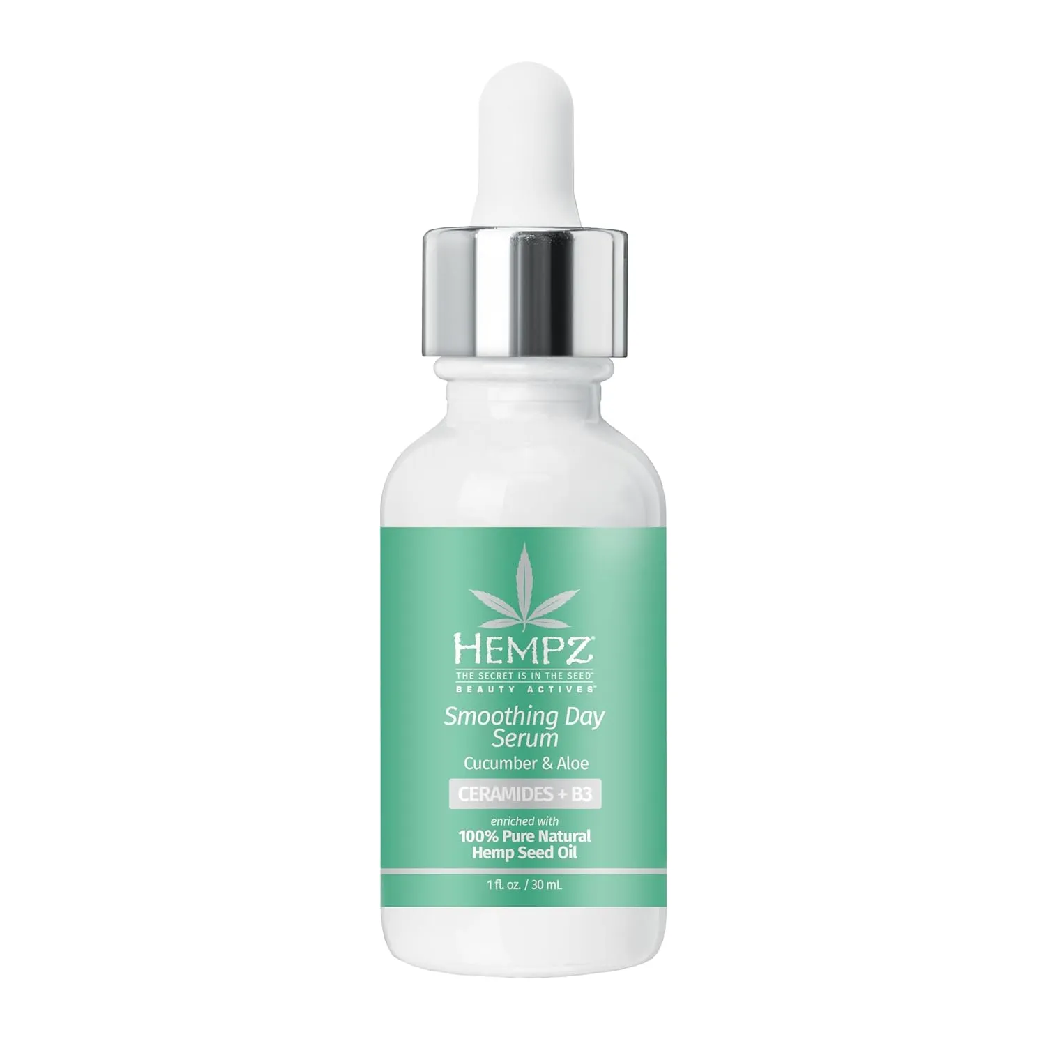 Hempz Cucumber Aloe, Facial Serum, Beauty Actives with Cermanides for dry to normal skin, for men and women, 1oz