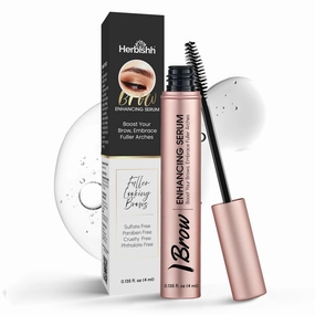 Herbishh Eyebrow Enhancing Serum, Fuller & Thicker Brows, Infused with Hydrating & Strengthening Formula, Sulfate-Free, Travel-Friendly Brow Enhancer, 0.135 fl. oz