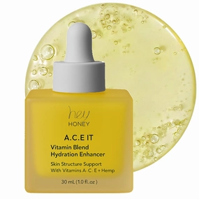 Hey Honey Skincare A.C.E. IT Blend Drops Vitamin A Vitamin C Vitamin E | Skin Treatment Dew Drops | Anti Aging Face Oil targets Wrinkles & Uneven Skin Texture, Visibly Brighten & Smooth | 1 Oz