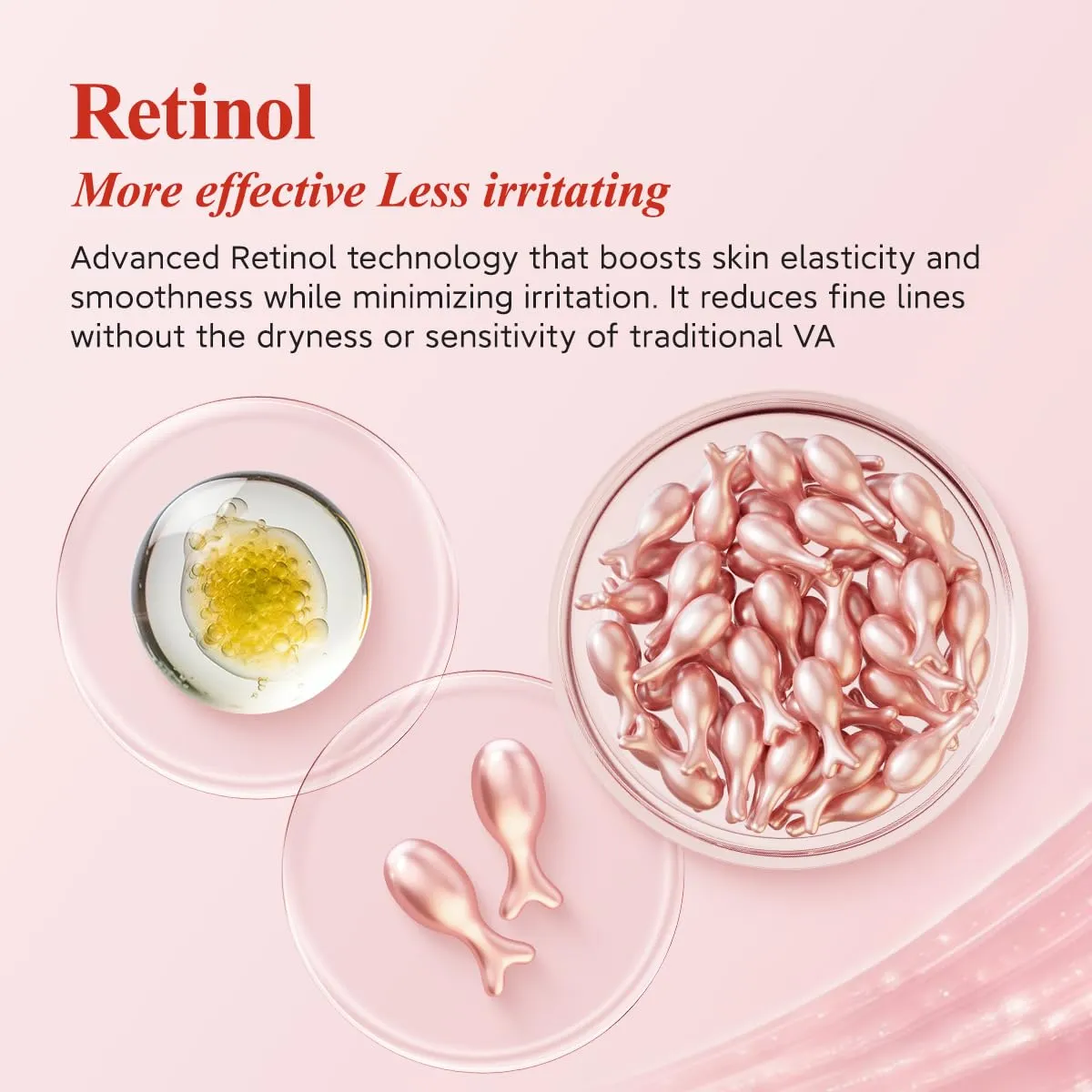 HKH Retinol Serum for Face - Anti Wrinkle Facial Serum with Vitamin C & Vitamin E, Vit A Capsule with Collagen for Women, Reduces Fine Lines, Firming Skin, Moisturise, Travel Friendly (38 38 ct)