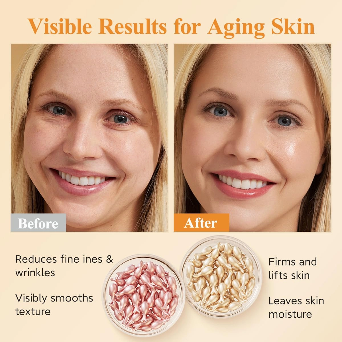 HKH Vitamin C & Retinol Serum for Face - Vit C Oil Capsule with Niacinamide, Anti Again Vit A Night Serum Capsule for Women, Reduces Fine Lines, Even Skin Tone, Firming Skin, Moisturise (38 38 ct)