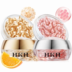 HKH Vitamin C & Retinol Serum for Face - Vit C Oil Capsule with Niacinamide, Anti Again Vit A Night Serum Capsule for Women, Reduces Fine Lines, Even Skin Tone, Firming Skin, Moisturise (38 38 ct)