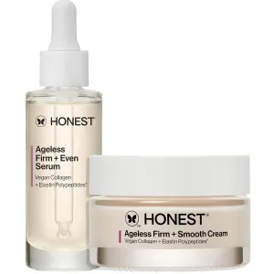 Honest Beauty Fragrance Free Ageless Firming Duo | Powered by Vegan Collagen and Elastin Polypeptides | Firmer, Smoother, More Even Looking Skin | Includes Serum (1 fl oz) and Cream (1.7 fl oz)