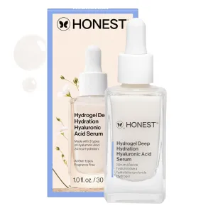 Honest Beauty Hydrogel Deep Hydration Hyaluronic Acid Serum | Moisturizes   Plumps | Hypoallergenic, Fragrance Free, Vegan, Gentle for Sensitive Skin | 1 fl oz