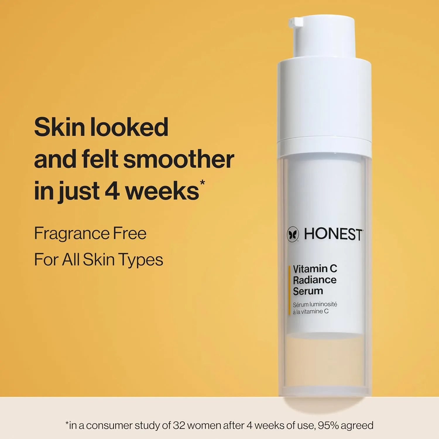 Honest Beauty Vitamin C Radiance Serum | Improves   Brightens Skin Tone and Complexion | Gentle for Sensitive Skin, Fragrance Free, Vegan | 1 fl oz