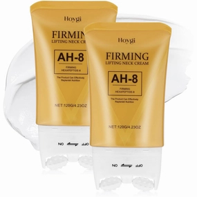 HOYGI 2PCS AH-8 Firming Neck Cream, 2-in-1 Guasha Neck Moisturizer with Roller Applicator, for Saggy Skin, Double Chin, Face Lifting