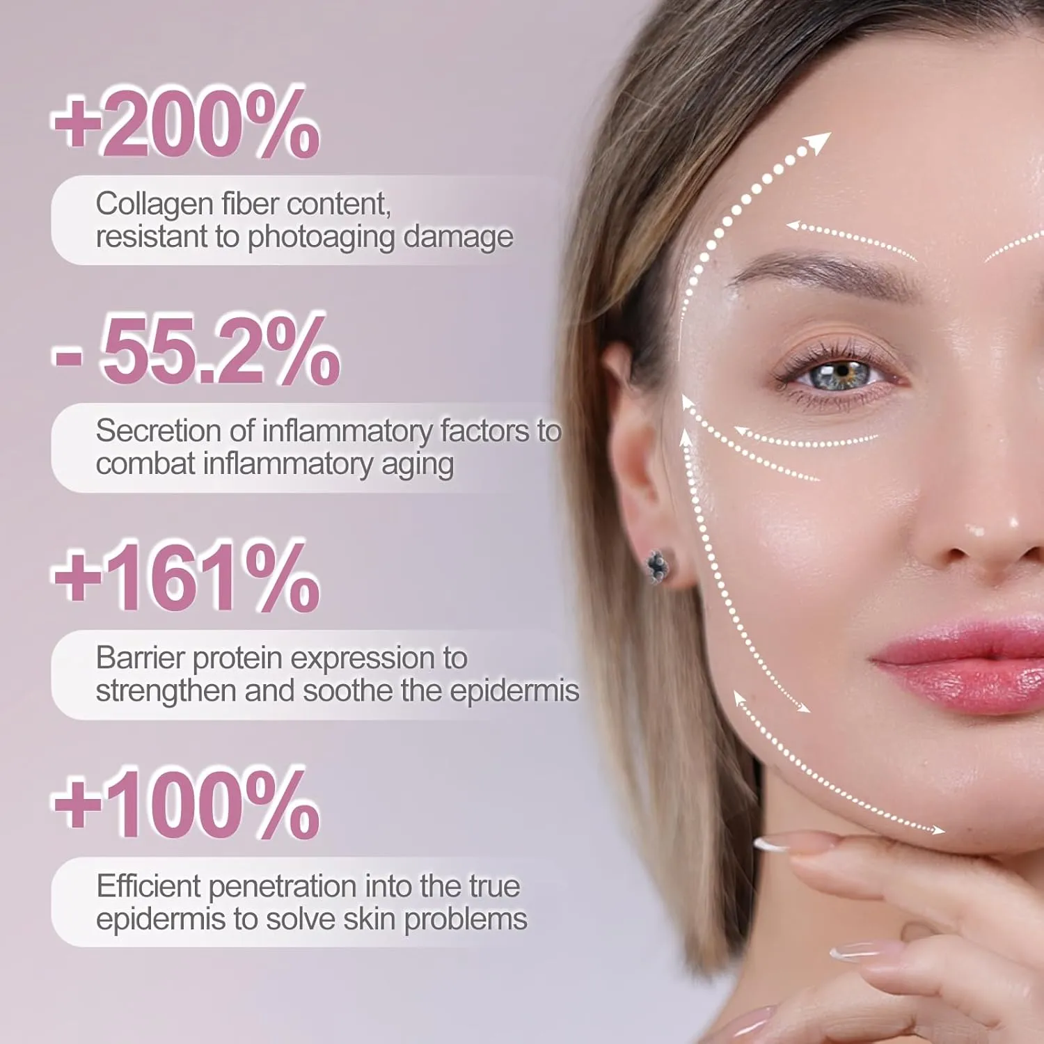 Humanized Collagen Real Deep Overnight Mask,Hydrating Firming,Anti-ageing Hydrogel Mask,for All Skin Types,Elasticity Improvement,Pore Minimizing,Minimize Wrinkles,4Pcs,Pink