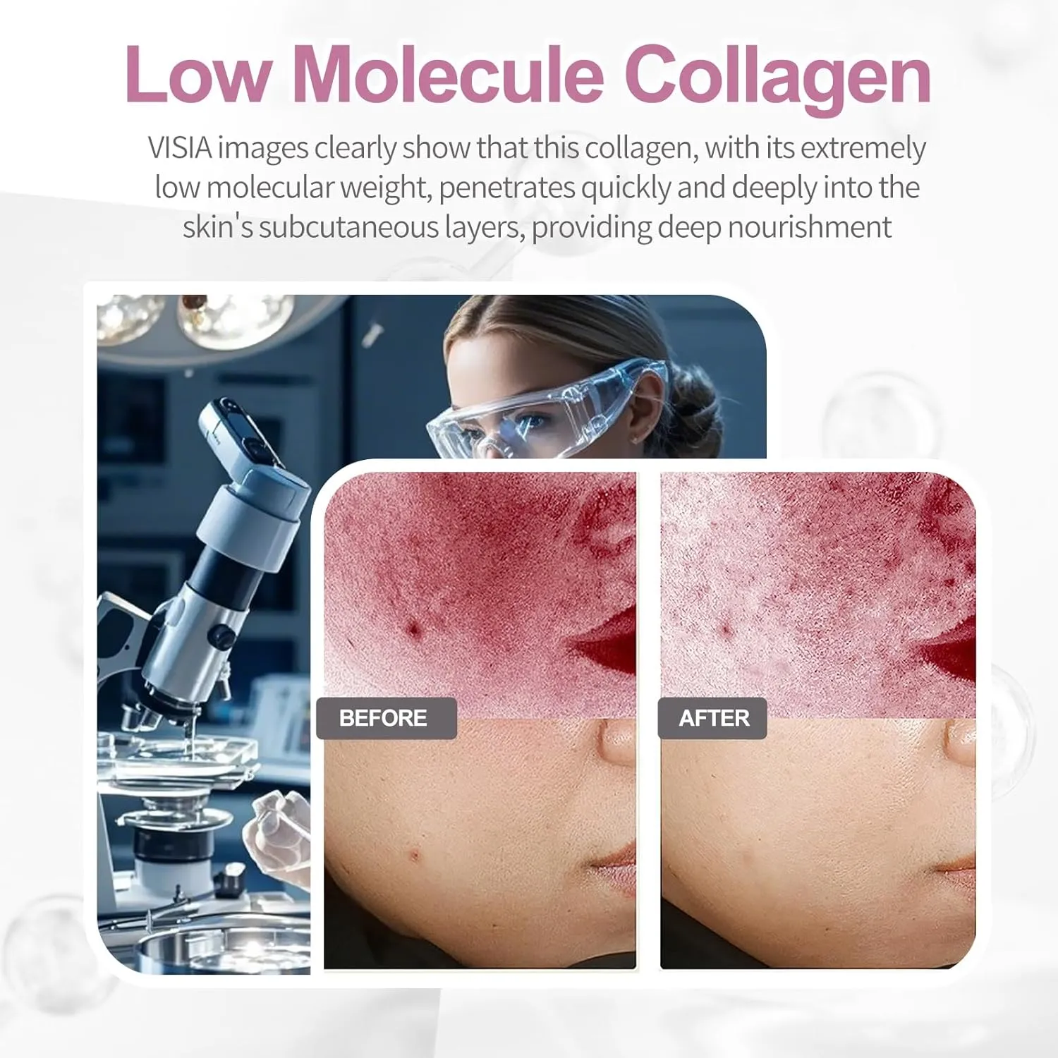 Humanized Collagen Real Deep Overnight Mask,Hydrating Firming,Anti-ageing Hydrogel Mask,for All Skin Types,Elasticity Improvement,Pore Minimizing,Minimize Wrinkles,4Pcs,Pink