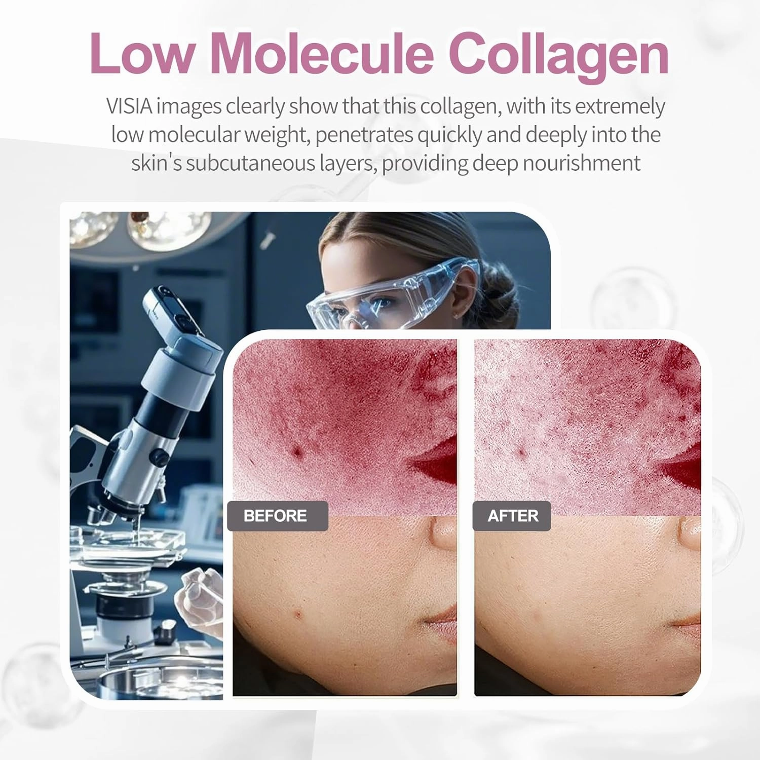 Humanized Collagen Real Deep Overnight Mask,Hydrating Firming,Anti-ageing Hydrogel Mask,for All Skin Types,Elasticity Improvement,Pore Minimizing,Minimize Wrinkles,8Pcs,Pink