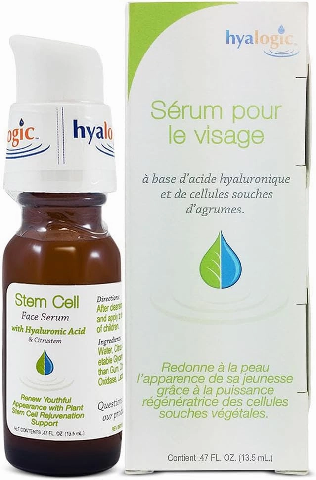 Hyalogic Stem Cell Face Serum - Infused With Citrustem - Plus Premium Hyaluronic Acid - Helps to Renew Youthful Appearance and Rejuvenate Skin .47 Fl oz