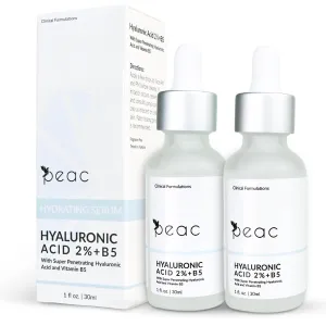 Hyaluronic Acid 2%   B5 Serum 60ml/2oz – USA Made - All Skin Types - Hyaluronic Acid Serum for Face – Hydrating, Plumping & Lightweight – Fragrance Free Skincare – Moisturizing Face Serum for Women