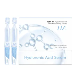 Hyaluronic Acid Facial Serum, Moisturizing and Brightening Essence, 30 Ampoules