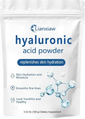 Hyaluronic Acid Powder - Skin Hydration & Anti-Aging Care Formula, 100% Pure & Natural Moisturizer, Enhance Moisture, Reduce Wrinkles, Improve Skin Elasticity for DIY Facial Serum