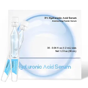 Hyaluronic Acid Serum, 30pcs 3% Hyaluronic Acid Ultra-Hydrating Vials,3% Acid Serum for Face