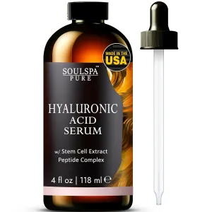 Hyaluronic Acid Serum for Face with Peptides - Deep Hydration Facial Serum - Anti-Aging Face Serum for Women - 4 fl oz