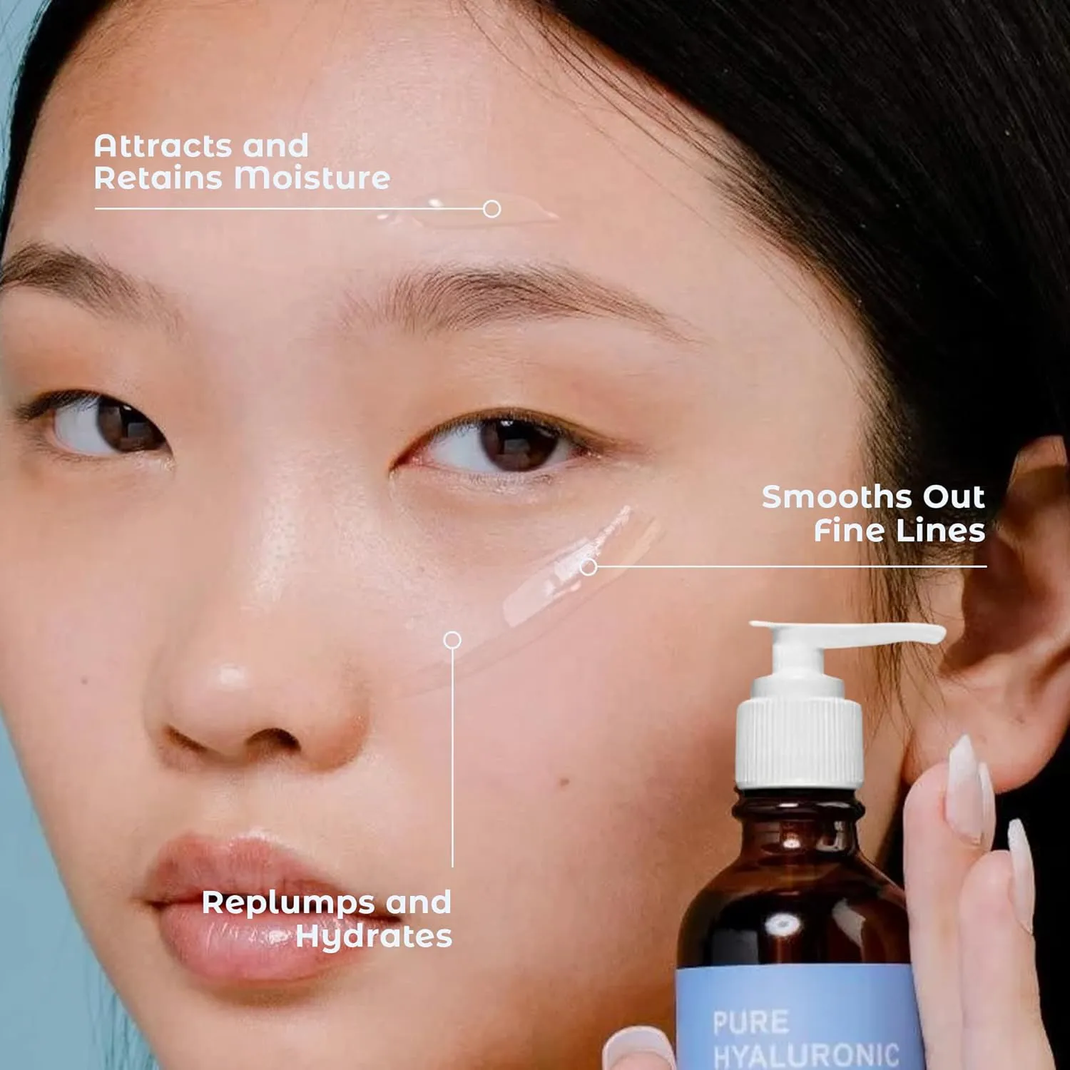 Hyaluronic Acid Serum for Skin 100% Pure-Anti-Aging Serum - Intense Hydration   Moisture, Non-greasy, Paraben-free Hyaluronic Acid for Your Face 8 oz