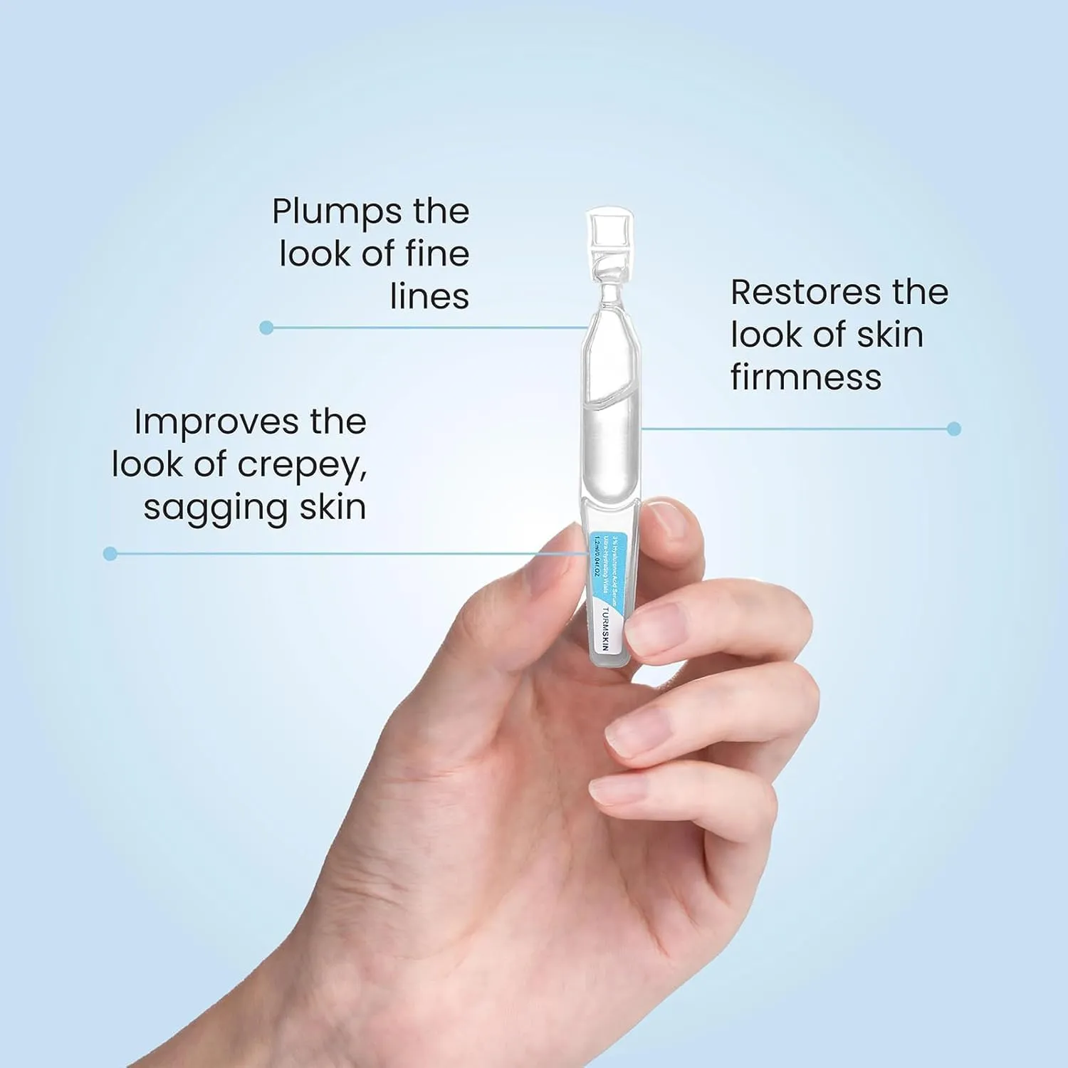 Hyaluronic Acid Serum,Turmskin 3% Ultra-Hydrating Vials, Ultra Hydrating Serum, Wake Nature Perfection Hyaluronic Acid (1 pack, Unscented)
