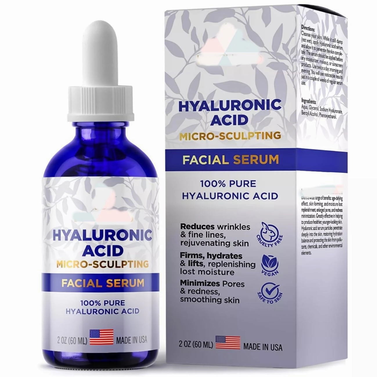 Hyaluronic Acid Anti-aging Serum for Face, Pure Medical Formula - 2 oz;Moisturizing & Hydrating Facial Essence.