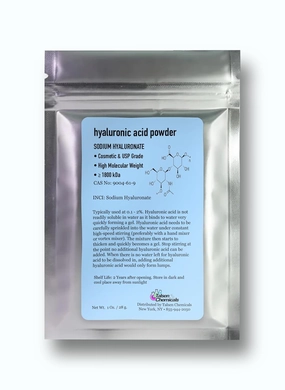 Hyaluronic Acid Powder (1 oz. / 28 grams) 1800 kDa  Pure Hyaluronic Acid Powder Natural Cosmetic Grade, Hyaluronic Acid High Molecular Weight Powder, DIY Hyaluronic Acid Serums