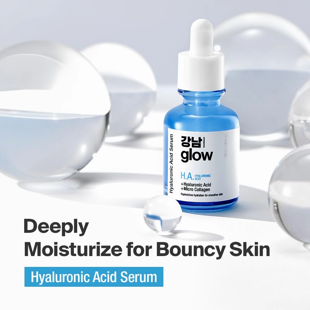 Hyaluronic Acid Serum - Korean Skin Care I Hydrating Serum for Face with Hyaluronic Acid & Vitamin B5 & Vegan Collagen I Face Moisturizer for Plumping and Fine Lines 1.01 fl oz