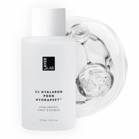 Hyaluronic Acid Serum for Face, Layerlab 2% Hyaluronic Acid PDRN Multi-Peptide Glow Firming Hydrating Face Serum for Dry Dull Skin Korean Skin Care, 2% Hyaluronic First Essence 100ml 3.38 fl. oz.