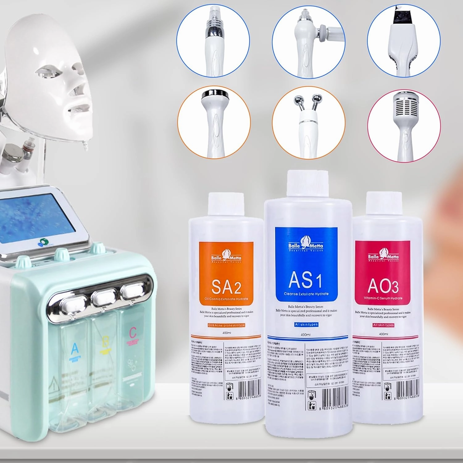 Hydrate Face Solution AO3 for Facial Machine Professional, AS1 SA2 AO3 Aqua Peeling Solution Hydrate Serums for Facial Cleansing, Face Skin Care, Hydrating, Exfoliate (400ml/3Pcs)