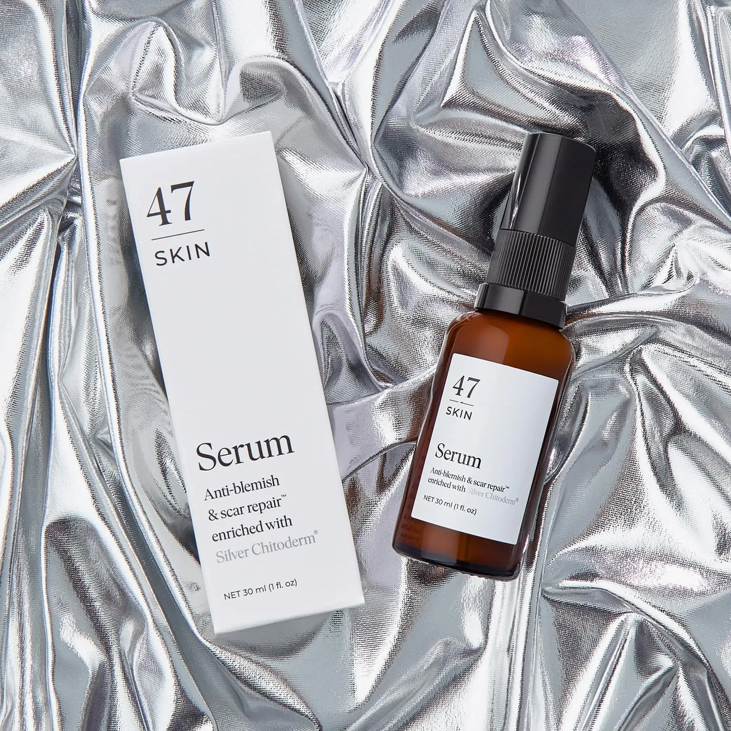 Hydrating Face Serum for Clearing Acne & Scars, Anti-Blemish & Scar Repair Serum Skincare Treatment with Silver Chitoderm - Smooth Skin Moisturiser Facecare Serum for All Skin Types (1.01 oz)