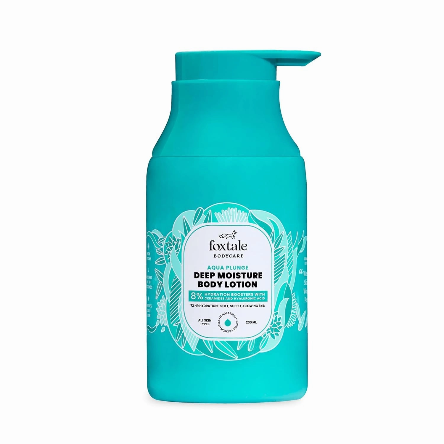 Hydrating Body Lotion with Hyaluronic Acid & Ceramides | 72-hour Hydration | Lightweight & Non-Sticky | Long Lasting Musk Fragrance | Body Lotion for Men & Women | All Skin Type | 200 ml