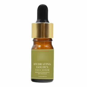 Hydrating Golden Face Serum with Lotus, Hemp Seed & Carrot Seed Oil | Vitamin E & C Infused | Non-Greasy Daily Serum for Glowing, Hydrating & Even-Toned Skin | For All Skin Types (7 ml)