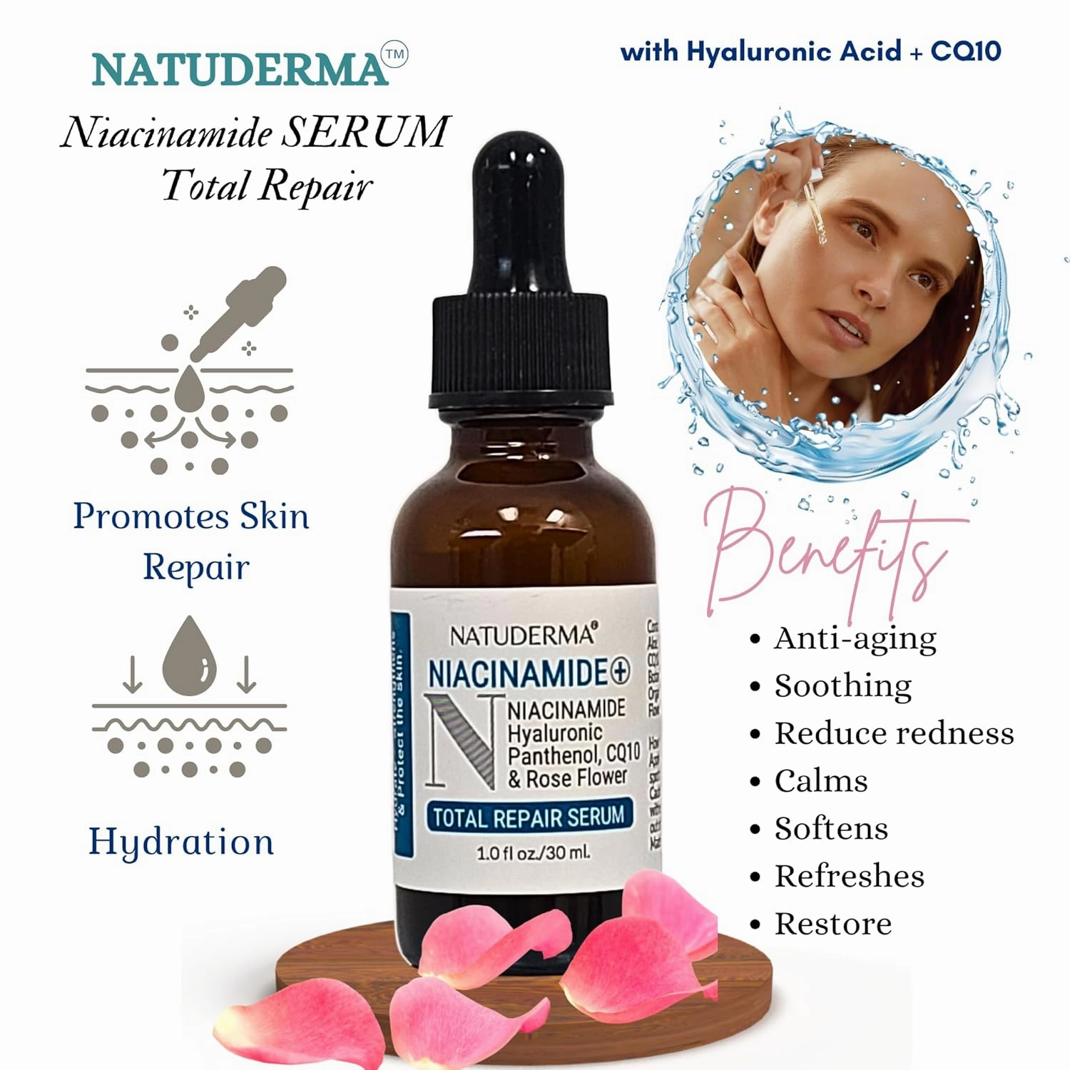 Hydrodermabrasion Solution Kit | Pore Minimizer Clarifying Serum for Hydrodermabrasion Machine, Clear Pure of 16oz | and Niacinamide Face Serum of 1oz by Natuderma