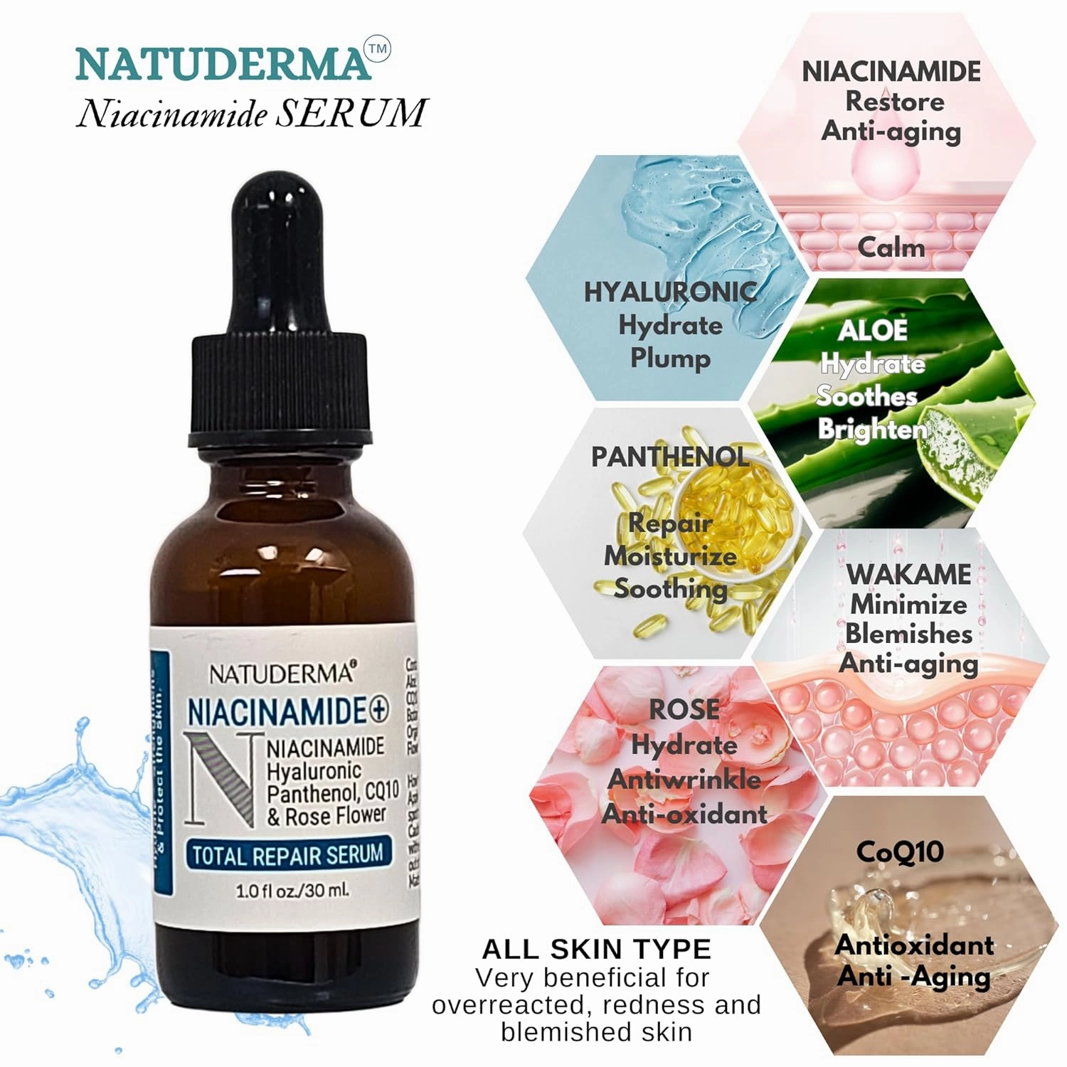 Hydrodermabrasion Solution Kit | Pore Minimizer Clarifying Serum for Hydrodermabrasion Machine, Clear Pure of 16oz | and Niacinamide Face Serum of 1oz by Natuderma