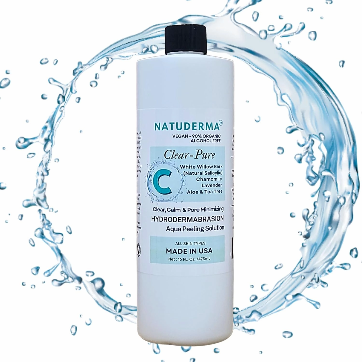 Hydrodermabrasion Solution Kit | Pore Minimizer Clarifying Serum for Hydrodermabrasion Machine, Clear Pure of 16oz | and Niacinamide Face Serum of 1oz by Natuderma