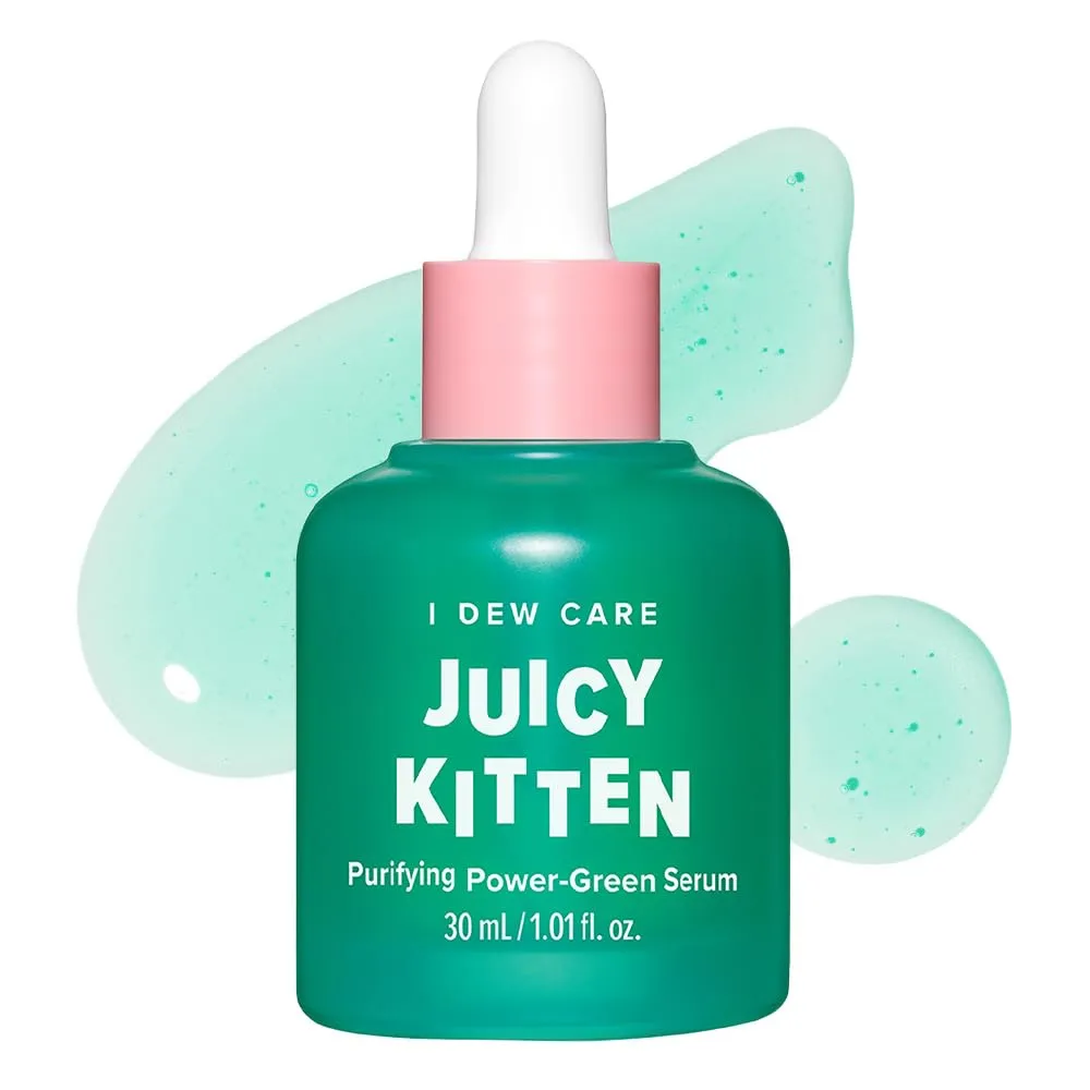 I DEW CARE Juicy Kitten | Purifying Power-Green Face Serum with Niacinamide | Korean Skin Care, Vegan, Cruelty-free, Paraben-free | Gifts For Mom and Women