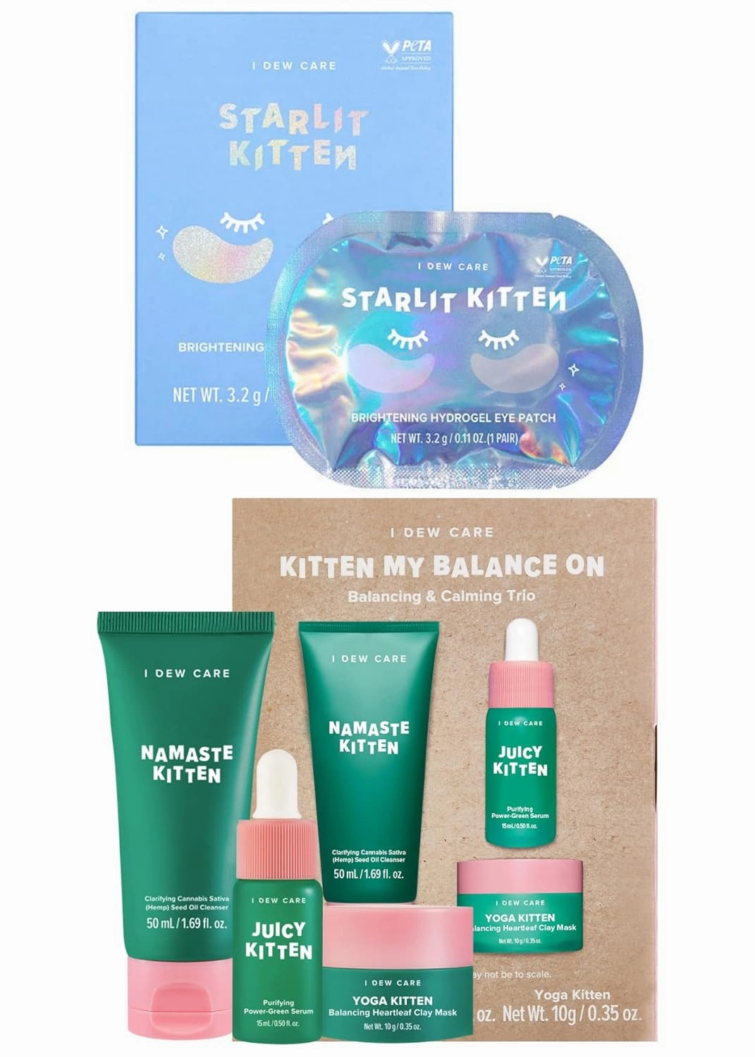 I DEW CARE Hydrogel Eye Patch - Starlit Kitten, 5 EA   Skincare Set - Kitten My Balance On Bundle