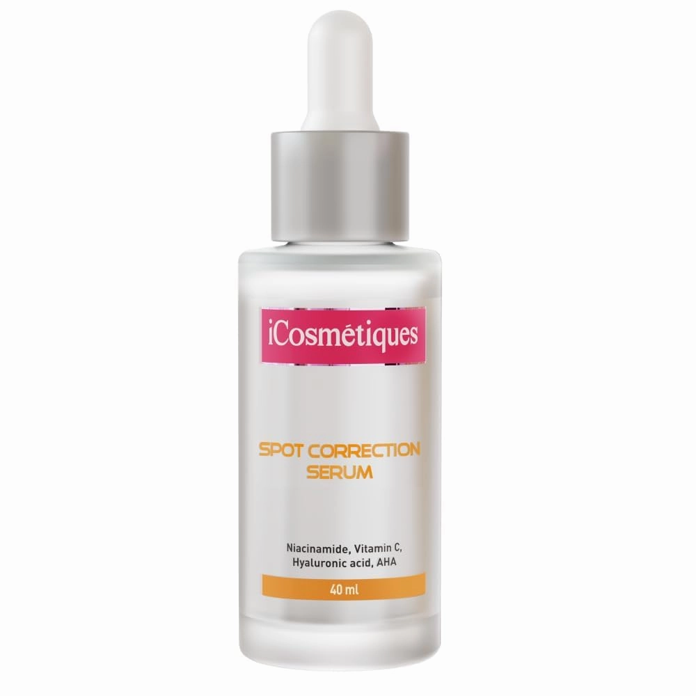 iCosmetiques Spot Correction Face Serum |For Bright, Even Skin Tone |Niacinamide, Hyaluronic Acid & Vitamin C |Infused with Himalayan Glacial Water |Unisex Advance Care Formula |40ml
