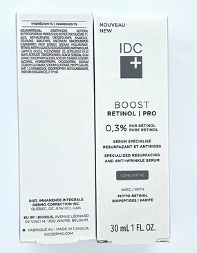 IDC Dermo Boost Retinol Pro Anti Wrinkle Night Serum - 1 fl oz - Anti Wrinkle & Resurfacing 0.3% Pure Retinol   1.5% Phytoretinol Serum For All Skin Types - Shea Butter & Biopeptide Anti-Aging Serum