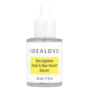 Idealove Bee Ageless Snail & Bee Venom Serum - Radiance-Boosting Beauty Serum with Snail Mucin, Bee Venom, Collagen, & Hyaluronic Acid - Improves Moisture, Helps Reduce Wrinkles - 1 fl oz