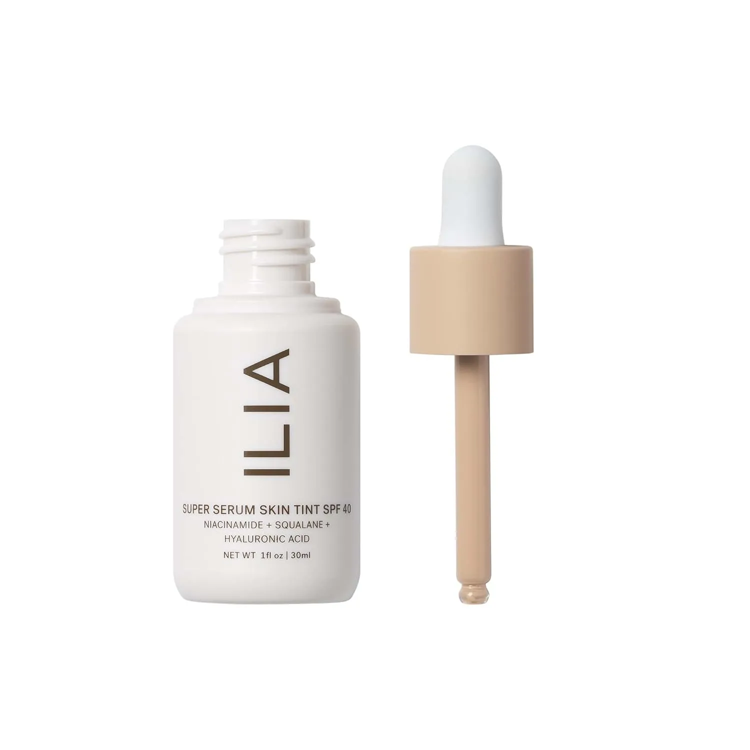 ILIA - Super Serum Skin Tint SPF 40 | Non-Comedogenic, Vegan, Lightweight to Help Against Blue Light,   Pollution while Hydrating, Smoothing,   Refining (Balos ST3, 1 fl oz | 30 ml)